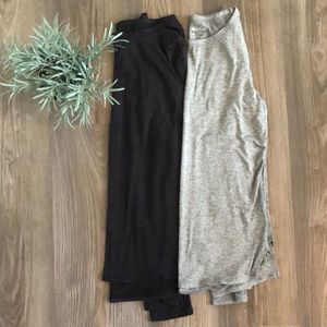 TWO LONG SLEEVE ZELLA WORKOUT BUTTERY SOFT TOPS SIZE XS BLACK AND GRAY